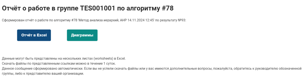 Просмотр и редактирование результата работы по алгоритму