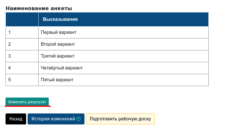 Редактирование результата работы по алгоритму