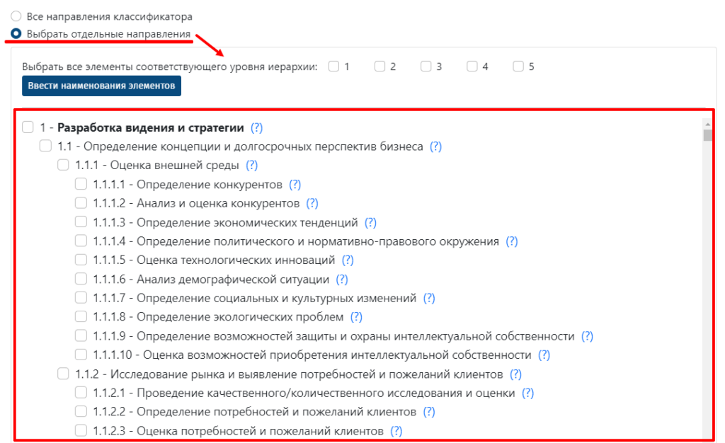 Оценка перспективности передачи направлений/функций на аутсорсинг по классификатору